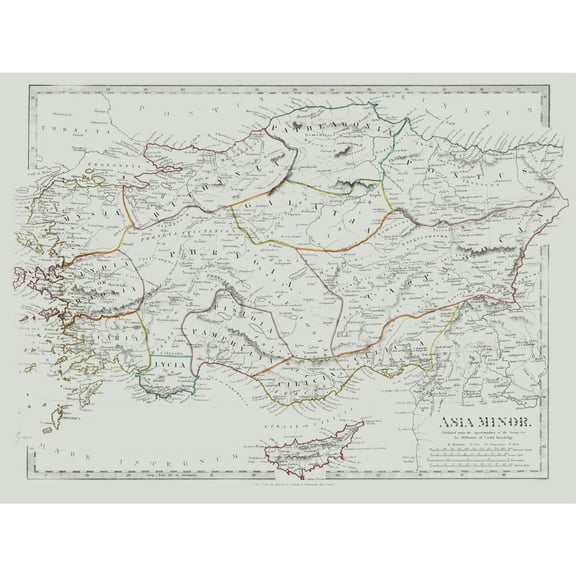 Historic Map - Asia Minor - Baldwin 1830 - Vintage Wall Art