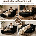 thumbnail image 6 of PUKNLY 60" Oversized Chaise Lounge Chair, 70" Boneless Corduroy Cloud Couch with 4 Pockets, 3 Pillows & 2 Cup Holders, Deep Seat Sleeper Sofa Bed for Living Room Bedroom Apartment, No Assembly,Black, 6 of 9