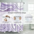 thumbnail image 3 of Marble Bathroom Shower Curtain Purple White Waterproof Fabric Shower Curtains with Hooks Watercolor Abstract Shower Curtains Cloth for Home Bath Decor 72x72 inches, 3 of 6