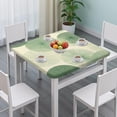 thumbnail image 3 of Green Tie Dye Overlay Pattern Square Fitted Tablecloth with Elastic Edge,Square Table Cover,Washable Elastic Table Cover for Home Kitchen Party Decor 36"x36", 3 of 6