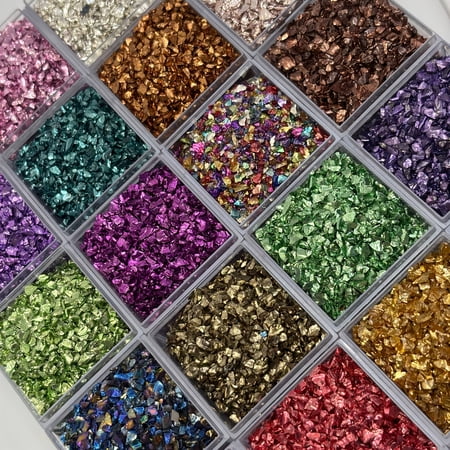 100G/3.53Oz of Premium Irregular Crushed Glass in 20 Different Colors, Perfect for Resin Projects, Nail Art Embellishments, Jewelry Creation, Home Decor