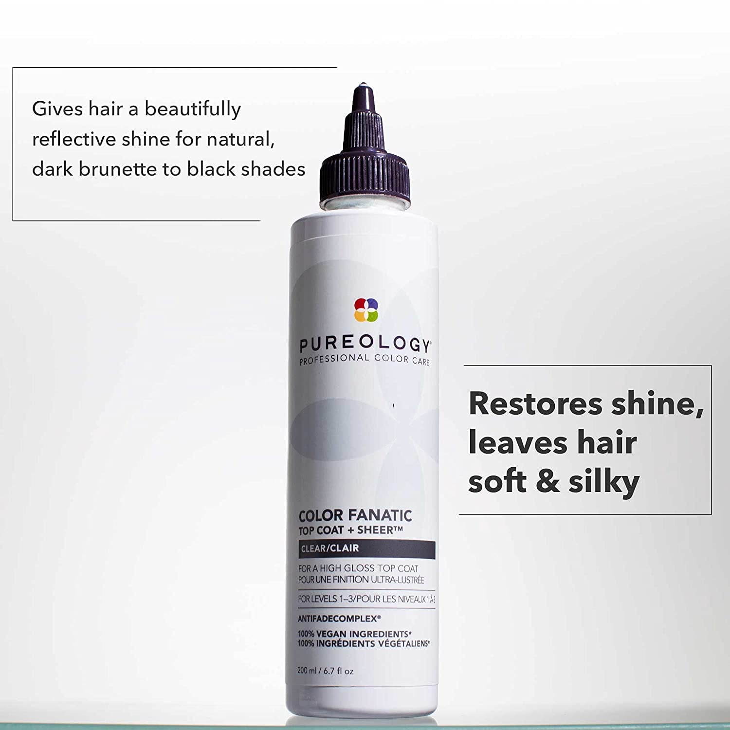 Pureology Color Fanatic Top Coat + Tone, High-Gloss Hair Toner | Hair Glaze for Color-Treated Hair | For Brown and Dark Hair | 6.7 Fl Oz