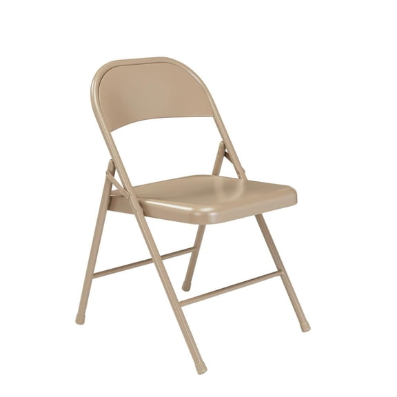 Basics by NPS 900 Series All-Steel Folding Chair, Pack of 4 - Beige