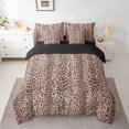 thumbnail image 2 of Manfei Aesthetic Brown Bedding Comforter Set 7-Piece, Leopard Cheetah Print King Bedding Sets, Wild Animal Bed Sheets, Lightweight Room Decor, 2 of 7