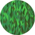 thumbnail image 1 of Ahgly Company Machine Washable Indoor Round Transitional Neon Green Area Rugs, 7' Round, 1 of 7