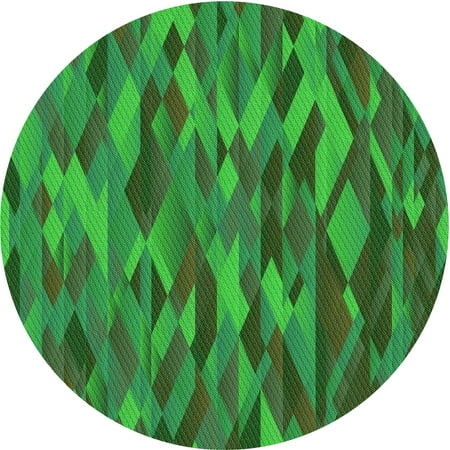 

Ahgly Company Indoor Square Patterned Neon Green Area Rugs 3 Square