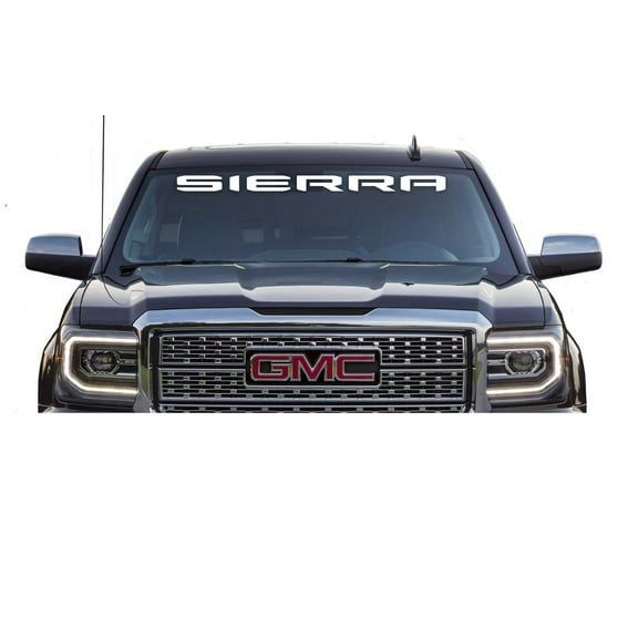 GMC SIERRA White Windshield Banner Decal 2019-2025 - GM License