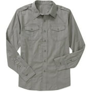 No Boundaries Men's Yarn Dye Plaid Woven Shirt