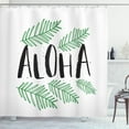 thumbnail image 1 of Ambesonne Aloha Shower Curtain, Tropic Leaves and Inky Text, 69"Wx84"L, Charcoal Grey Green, 1 of 3