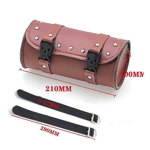 Bolsa de herramientas para motocicleta, estuche de viaje de piel sintética PU, impermeable, alforja lateral para herramientas, estilo retro vintage para Harley Bobber Suzuki Honda