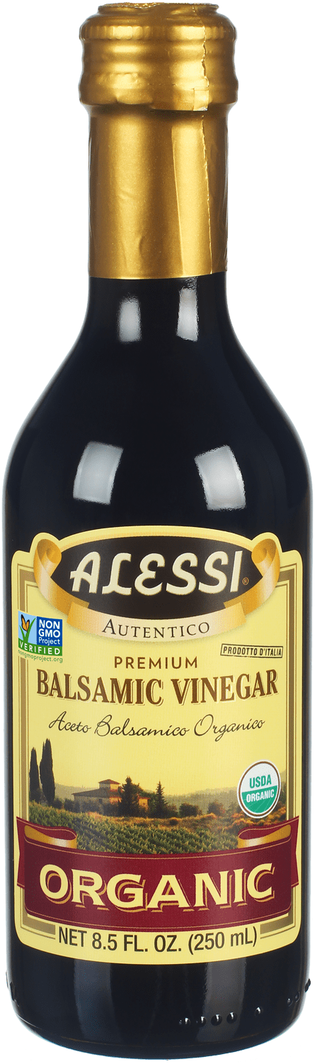 Alessi Premium Balsamic Vinegar Organic Red Wine Balsamic, 8.5 oz, Crystal Bottle