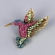thumbnail image 1 of Juego de 5 broches para mujer, diseño de búho, abeja, libélula, pavo real, colibrí, broche de cristal colorido para decoración de ropa, 1 of 8