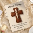 thumbnail image 2 of Inspirational Cross Charm Card With Synthetic Leather And Stitched Design For Wallet Or Pocket, 2 of 7