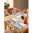 thumbnail image 4 of Easter Gnomes Placemats Set of 6,Washable Woven Burlap Cloth Fabric Placemat for Square/Rectangle/Round/Oval Dining Table,Easy Clean Place Mats for Toddlers,Kids Easter Eggs Carrots Colored Boho Dots, 4 of 6
