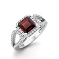 thumbnail image 2 of 2.5 Ctw Square Shape Garnet 925 Sterling Silver Split Shank Mother's Day Gift Ring, 2 of 4