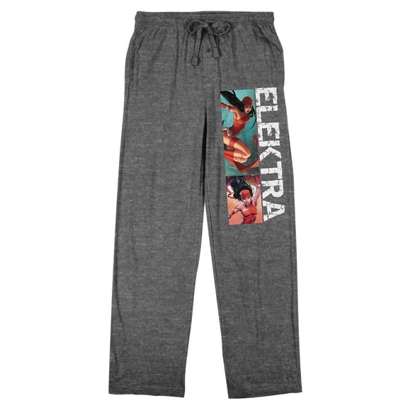 Elektra Marvel Universe Publishing Art Archive Men's Heather Gray Sleep Pajama Pants-Medium
