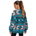 thumbnail image 6 of SCRAWLGOD American Tribal Cow Print Blue Women Crewneck Sweatshirts with Pockets Long Sleeve Drop Shoulder Pullovers Comfy Stylish Loose Fit Clothes for Daily Wear, L, 6 of 6