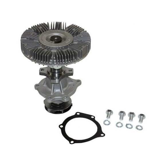 Engine Water Pump with Fan Clutch - Compatible with 2004 - 2012 Chevy Colorado 2005 2006 2007 2008 2009 2010 2011