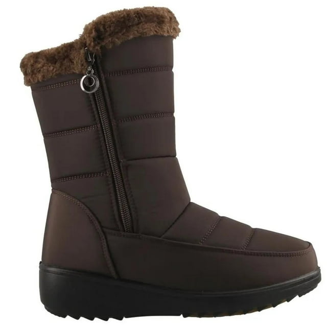 Bota Nieve Invierno Mujer Acolchadas Resistentes Abrigadora cafe 23