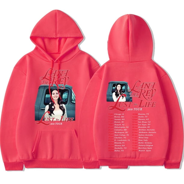 Sudadera con capucha para hombre y mujer, ropa de calle Unisex con estampado de póster de la cantante Lana Del Rey Lust for Life Tour, Álbum de Música xuanjing unisex