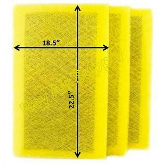 RAYAIR SUPPLY 20x25 Replacement Filter Pads Compatible with Pristine Air Cleaner 20x25 Refills (3 Pack) YELLOW
