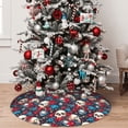 thumbnail image 5 of Sikiie Skull red flower blue 30-48 inches {designName} Print Christmas Tree Skirt Snowman Xmas Tree Skirt with Edge Christmas Decorations for Holiday Party48", 5 of 7