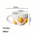 thumbnail image 4 of Wosthever Taza de cerámica multifunción para café, elegante y con gran capacidad, diseño resistente al calor, ideal para usar en la oficina Teteras Durián 301-400 ml, 4 of 6