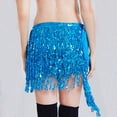 thumbnail image 4 of DHFJKG Womens Skirts Low Rise Glitter Sparkly Sequins Tassels Mini Skirt Belly Dance Carnival Performence Wear Soft Skirt, 4 of 5