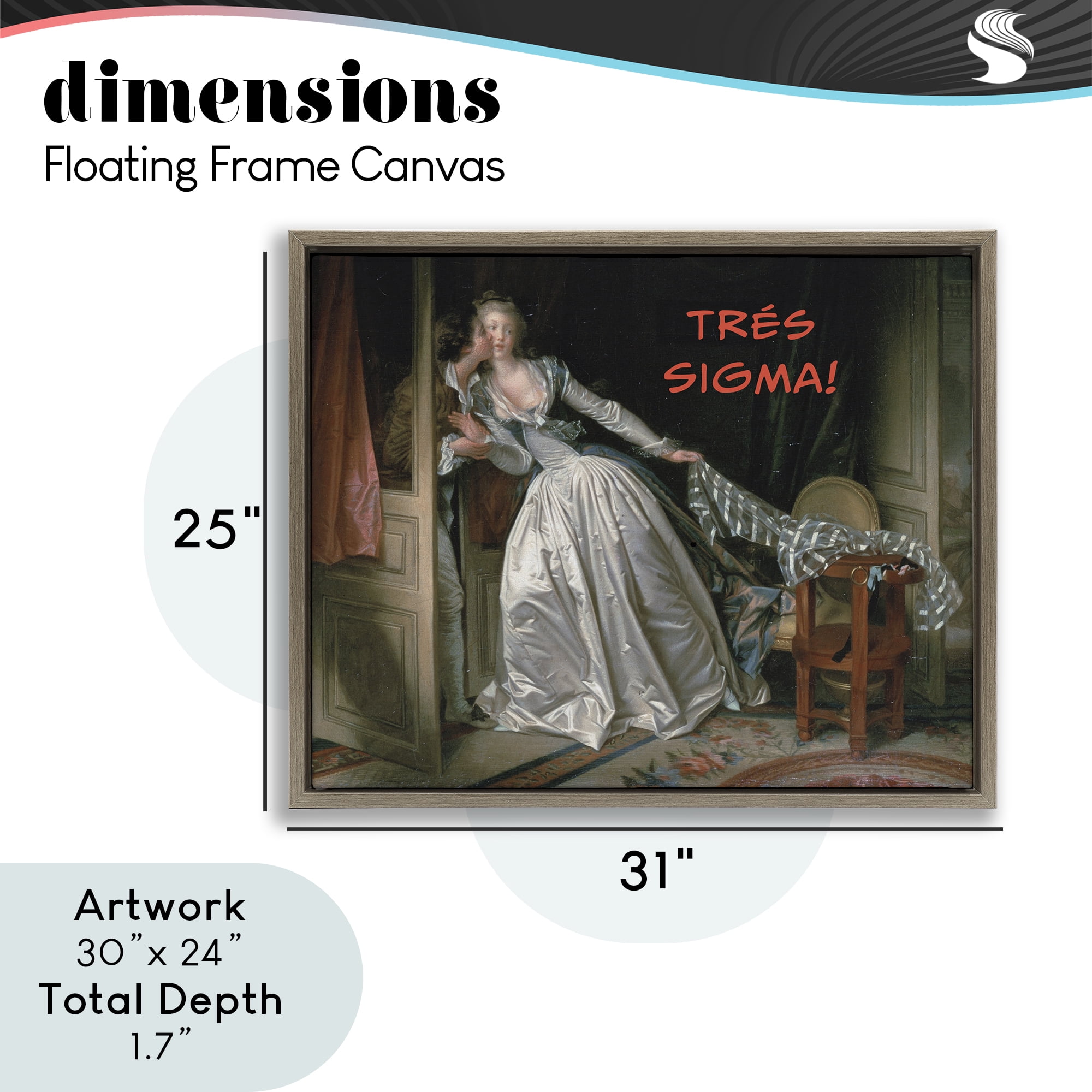 Stupell Industries Iconic Tres Sigma Brown Framed Floater Canvas Wall Art, design by Grotto Studios