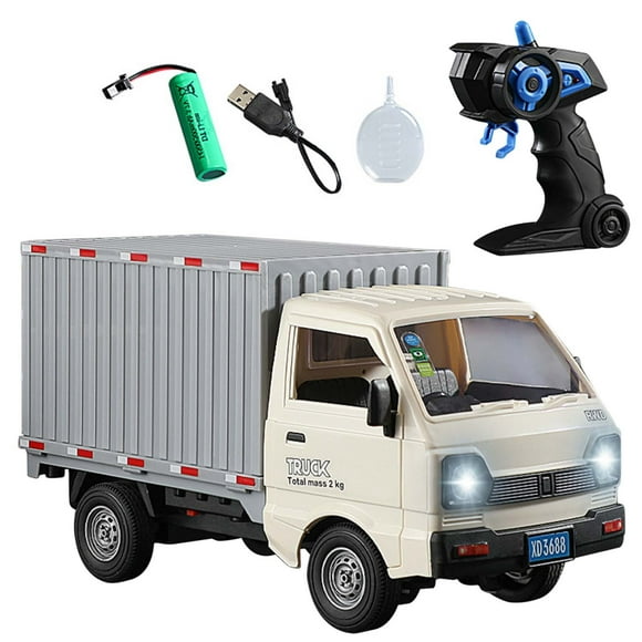 Remote Control Drift Car, Water Spray Sound Light, Double Door Cardboard Truck, for Kids Age 3+, Battery Powered, Realistic Street Simulation, Toy Vehicle, Drifting Fun, Interactive Play Hzhnb