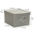 thumbnail image 2 of Household Essentials Large Fabric Storage Bins 2 Pack, Soft Poly Linen with Sturdy Sides, Attached Handle and Fully Removable Lid, Gray, 2 of 10