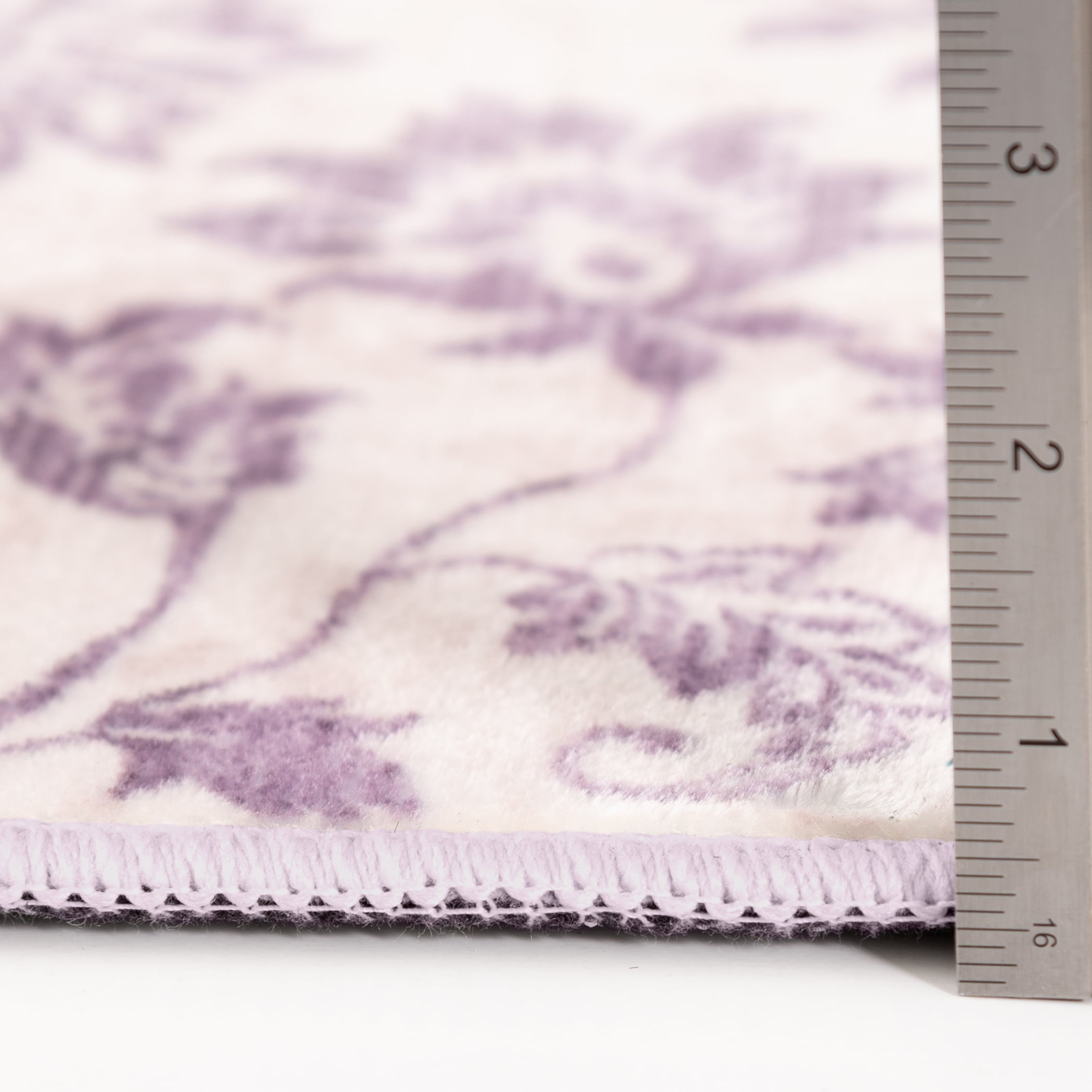 Mainstays Lavender Floral Faux Fur Indoor Accent Rug, 36"x56"