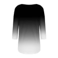 thumbnail image 3 of Women's Round Neck 3/4 Sleeve Button Up Top, 3 of 4