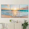 thumbnail image 4 of [2D Flat] Set of 3 Frameless Canvas Wall Art Depicting Beach Sunset, Tranquil Seascape Prints for Indoor/Outdoor Decor, Canvas Artwork of Waves And Sky, Perfect for Home, Office Or Bedroom - Unframe, 4 of 4