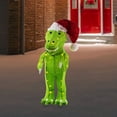 thumbnail image 2 of Northlight LED Lighted Tinsel Santa T-Rex Dinosaur Outdoor Christmas Decoration - 30" - Warm White, 2 of 6