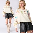 thumbnail image 2 of Ladies Sparkly Skeleton Pattern Sweatshirt Top for Festive Fashion, 2 of 16