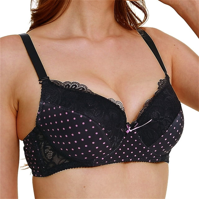 Women's Plus Size Sheer Mesh Lace Bra 34D-44E