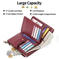 thumbnail image 5 of SENDEFN Small Womens Wallet Leather Bifold Card Holder RFID Blocking with Zipper Coin Pocket, 5 of 7