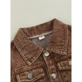 thumbnail image 4 of Franhais Toddler Boys Jean Jacket, Solid Color Turn-Down Collar Long Sleeve Button-Up Denim Jacket, 4 of 7