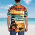 thumbnail image 4 of Fotbe Beach Umbrella Sunset Camisa Hawaiana para Hombre Unisex – Camisa Casual de Verano con Botones de Manga Corta de Algodón y Lino,Large, 4 of 7