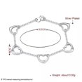 thumbnail image 2 of GKNET 925 Sterling Silver Five Hearts Bracelet Chain Wedding Ladies Party Gift, 2 of 9