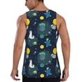 thumbnail image 3 of Fotbe Space and Animals Pattern Men's Quick Dry Workout Tank Top Gym Muscle Tee Fitness Bodybuilding Sleeveless T Shirt Breathable Workout Shirt-X-Large, 3 of 9