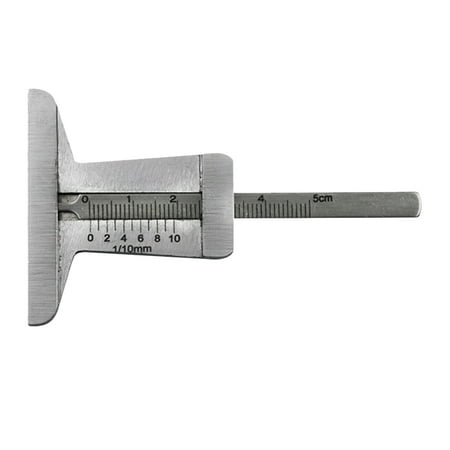 

Stainless Steel Tread Pattern Ruler Safety Tyre Ruler Height Depth Measure Tool (0-50mm Chisel Tool Steel)