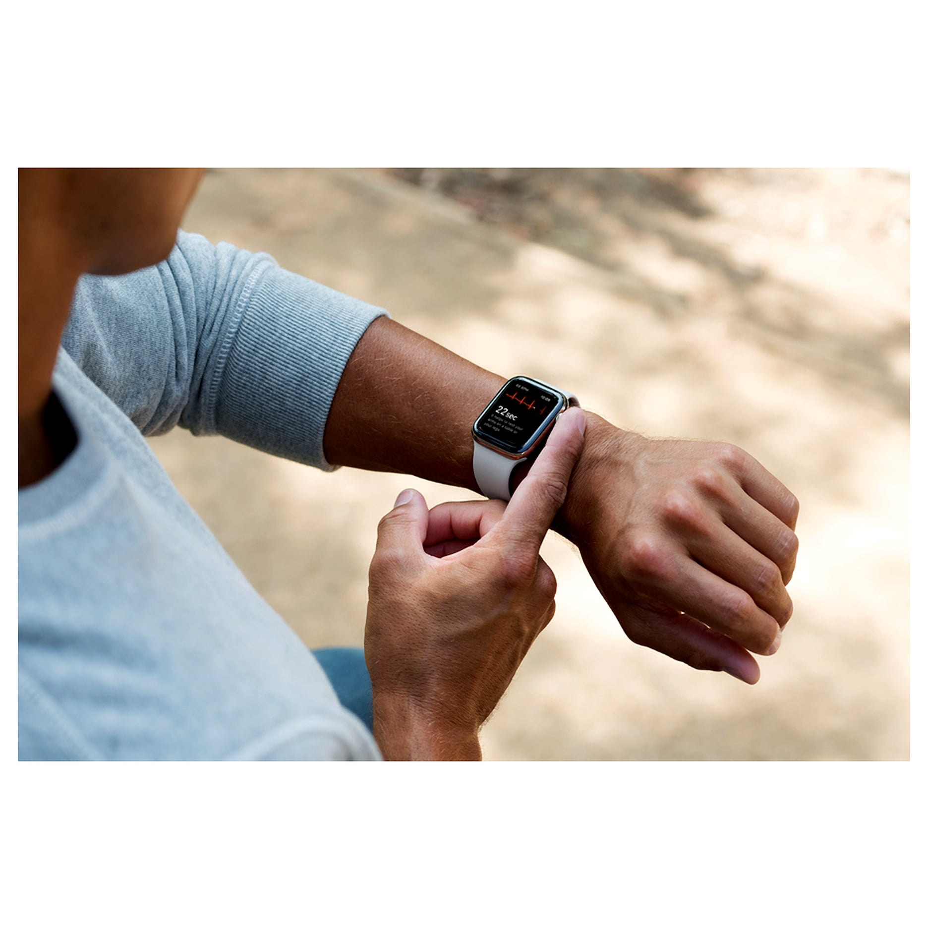Apple Watch Series 4 Silver Aluminum White Sport Band MU642LL/A Smart Watch, 40mm, 1
