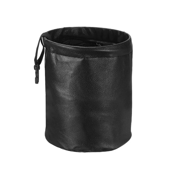 Car Trash Can, Leakproof Leather Mini Foldable Auto Garbage Bin for Front Seat