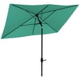 thumbnail image 2 of Outsunny 6.5' x 10' Rectangular Market Umbrella, Patio Outdoor Table Umbrella with Crank and Push Button Tilt, Teal, 2 of 9