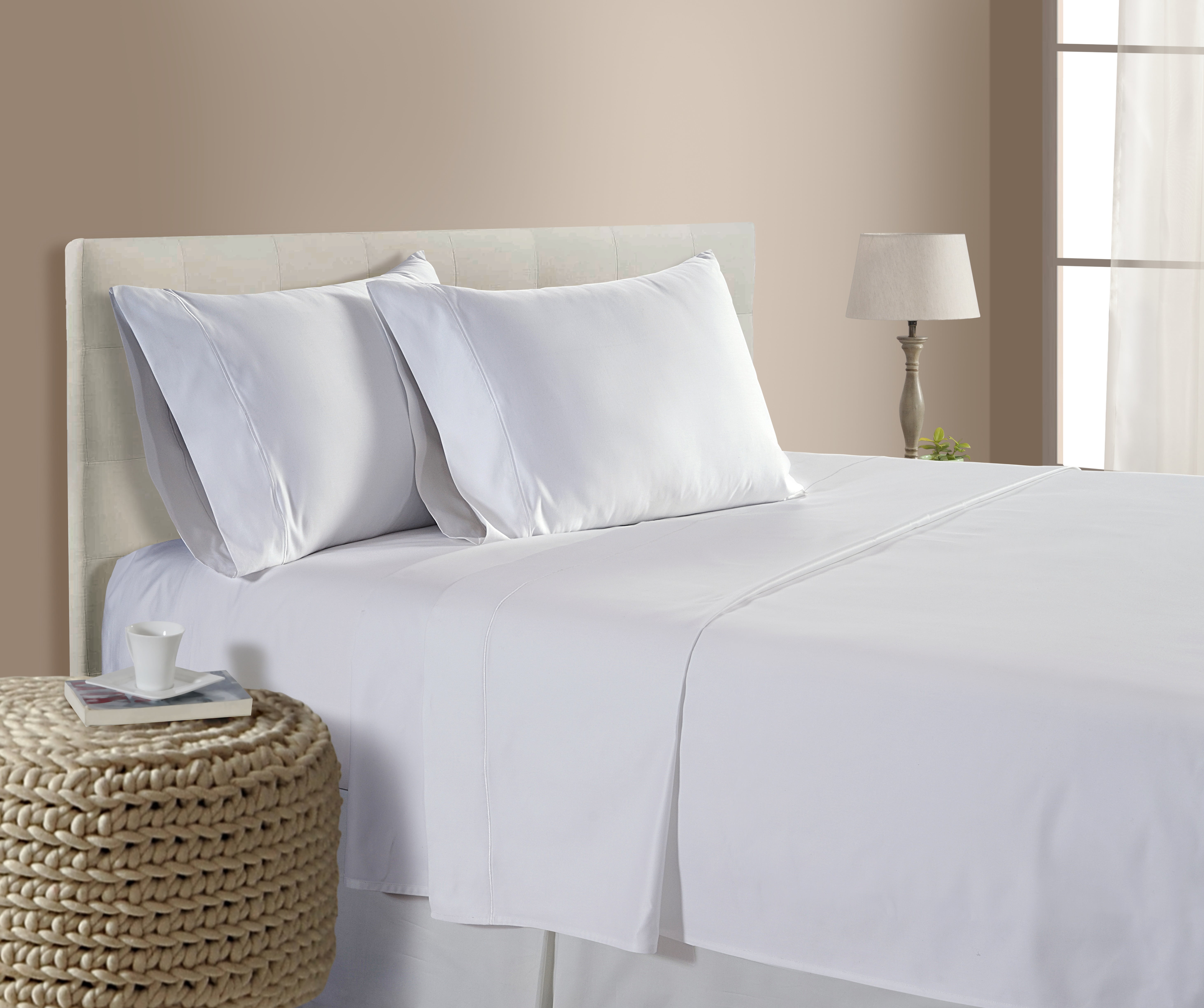 New Bed Collection White Solid Queen Size 1000-TC 100% Egyptian Cotton Sheet Set 