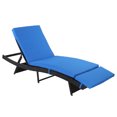 YTBW Wicker Chaise Adjustable Chaise Lounge Chair Recliner Black