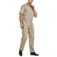 thumbnail image 5 of TOPTIE Men's Short-Sleeve Work Coverall Light Weight with Elastic Waist-Khaki-M, 5 of 6