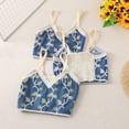 thumbnail image 4 of Women Spaghetti Straps Crop Top Sweet Top Bohemian Holiday Camisole Vests Sleeveless Blouses Beachwears, 4 of 8